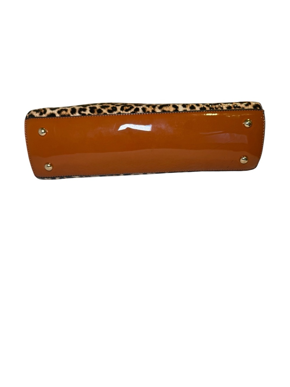 NWT Vegan Patent Leather Leopard Print Satchel Handbag - Picture 7 of 14